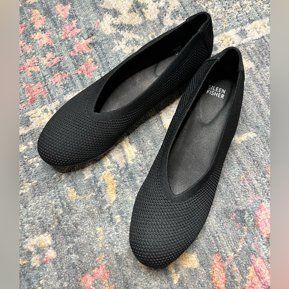 Eileen Fisher Seam Knit Ballerina Flats Gem